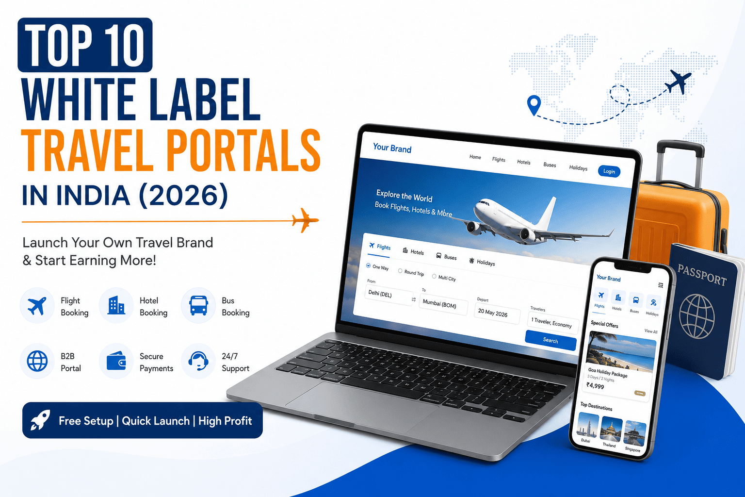 Top 10 White Label Travel Portals in India 2026 | Free Demo – CouponFares